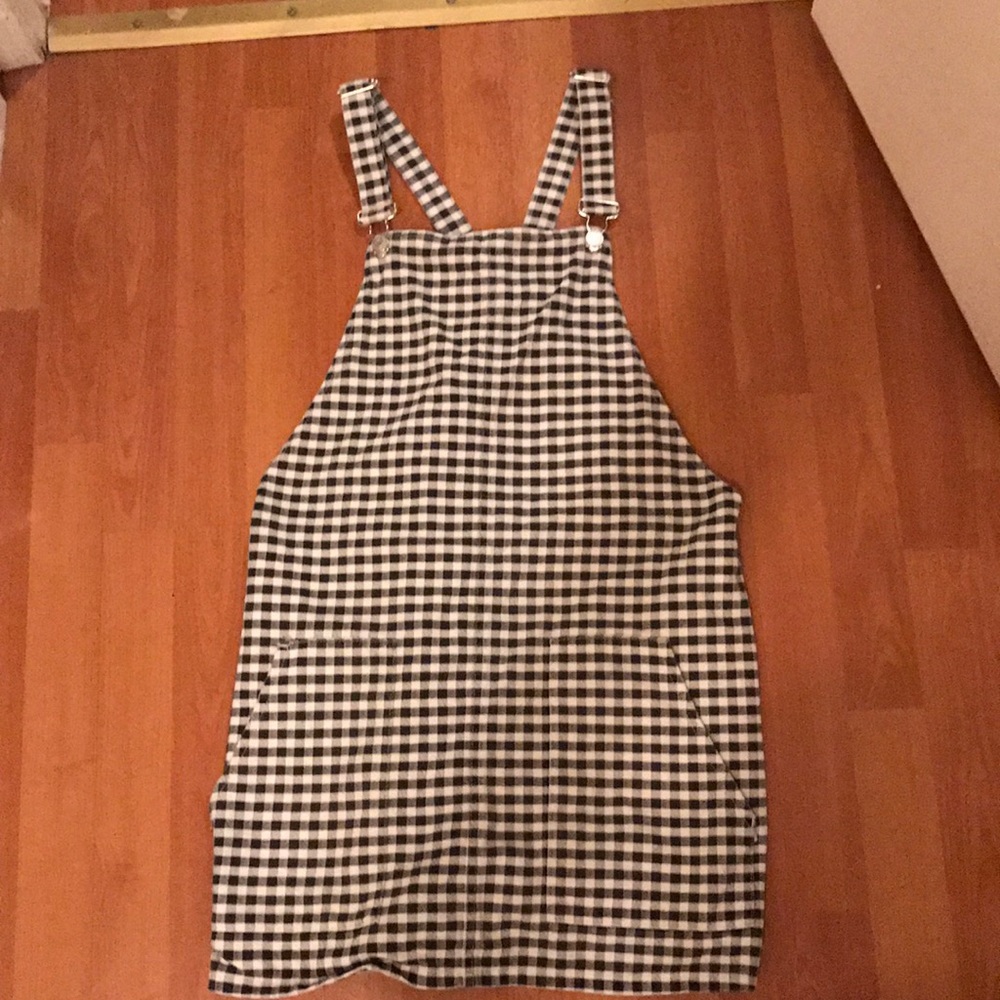 Top shop gingham jean overall dress